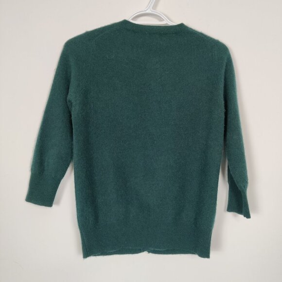 Zara Knit Women's Button Down 100% Cashmere Cardigan in Green Size Small - Picture 3 of 6